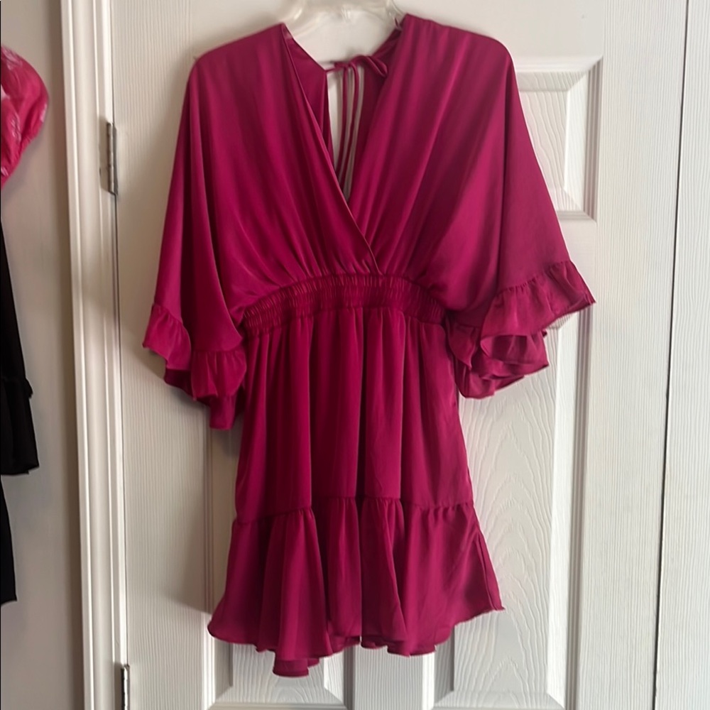 Glam Fuchsia Babydoll Dress, size M